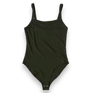 3/$30 Forever 21 Tank Top Knit Bodysuit Olive Green M/Medium Stretch Cotton NEW